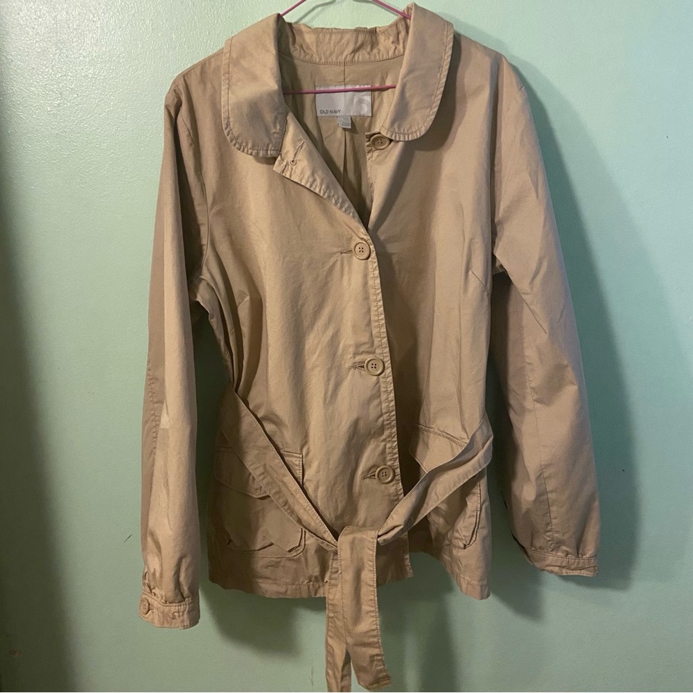 Old Navy Rain Coat Light Jacket Tan Brown Size XXL